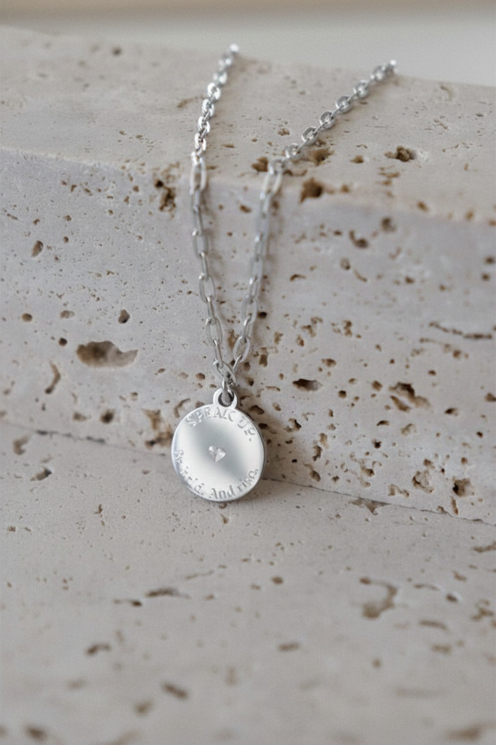 Speak up be bold and rise zilver ketting